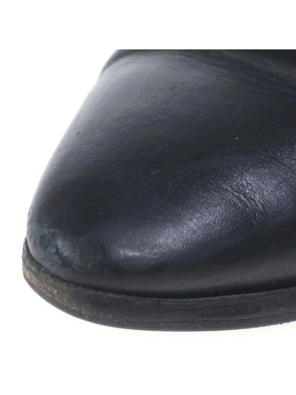 Celine Pointed Toe Chelsea Boots Ankle Side Gore Leather Black